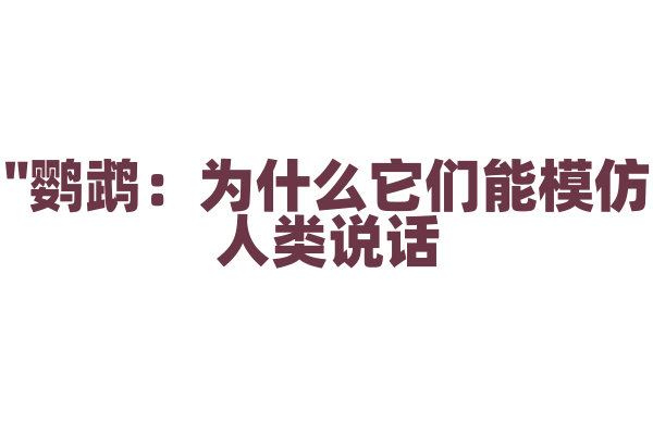 "鹦鹉：为什么它们能模仿人类说话？"